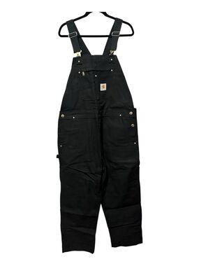 NEW Carhartt Black Heavy-Duty Duck Canvas Overalls 40 x 30
